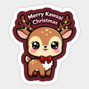 Holiday Cuddle Buddies – Kawaii Reindeer & Snowman Christmas Design Sticker